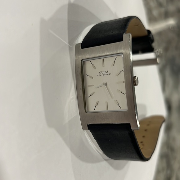 Genuine Leather Authentic Guess Watch, Microsteel, Black - Picture 3 of 6